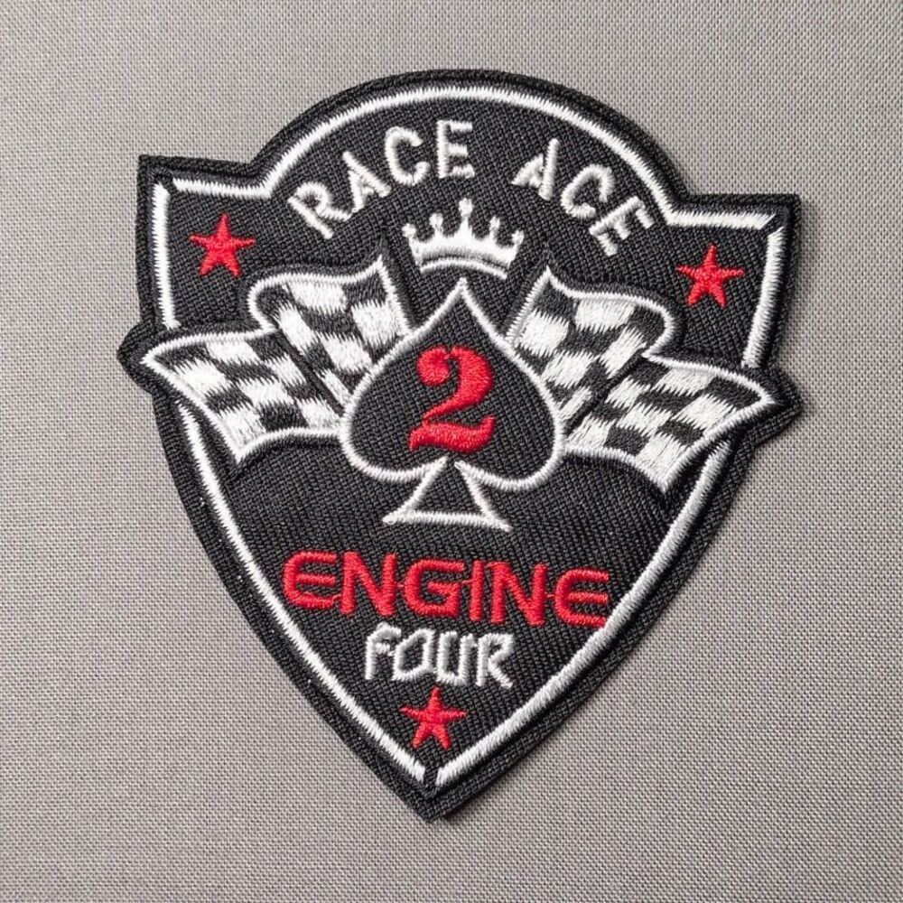 Race Ace Engine Four Embroidered Iron On Patch | Racing Patch
